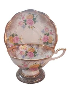 Vintage Royal Standard "Azalea" Teacup & Saucer - Made in England-Pink & Yellow